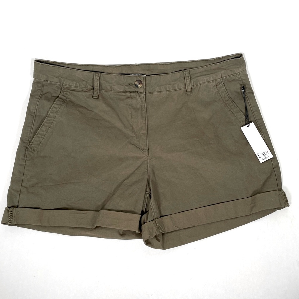 Dex Green Shorts Stretch Cuffed Pockets Size 14, 16, 20